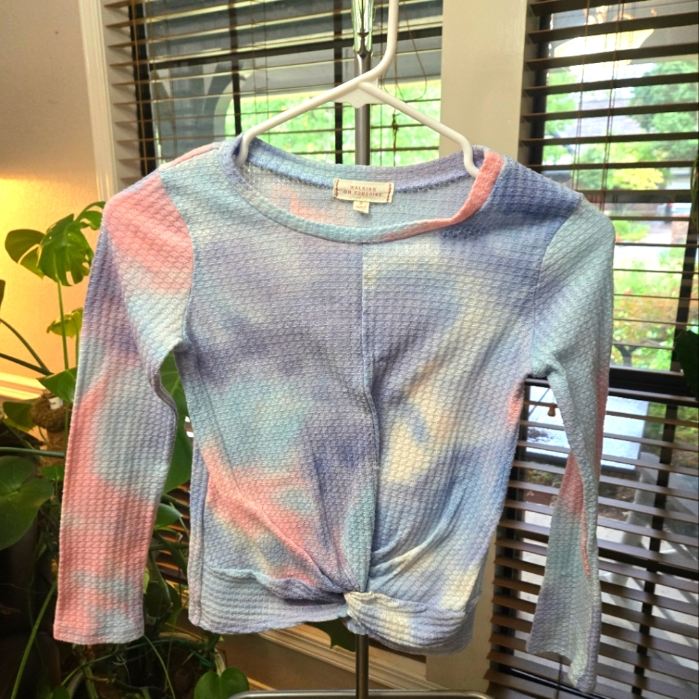 🖤5/$25🐝 Girls Thermal Long Sleeve Tee Tie Dye Walking on Sunshine Boutique